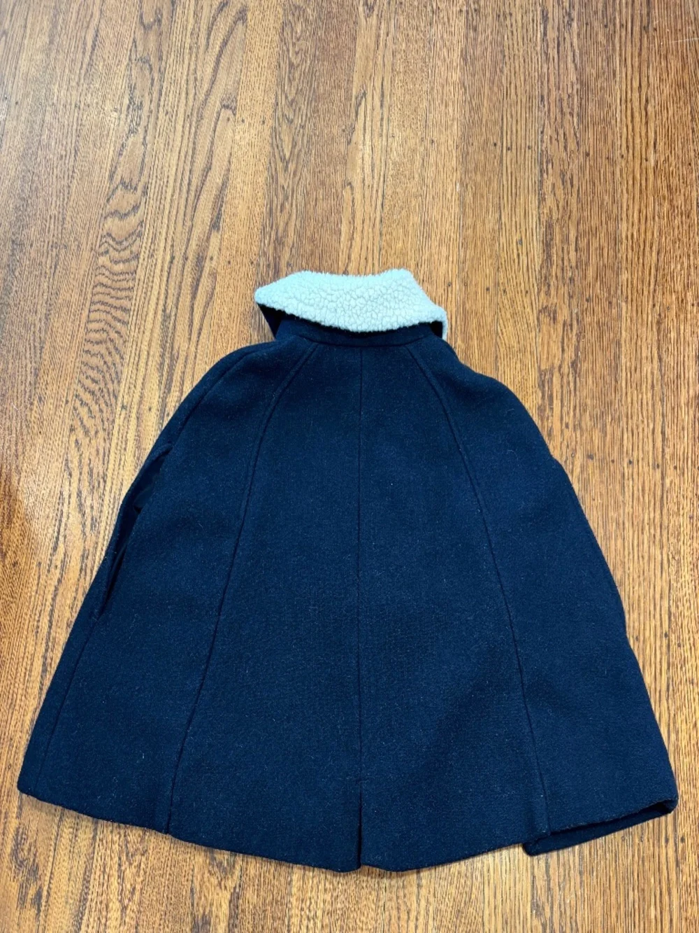 Gap Kids Navy Cape Coat Sz S | Sherpa Collar | Gold Buttons |